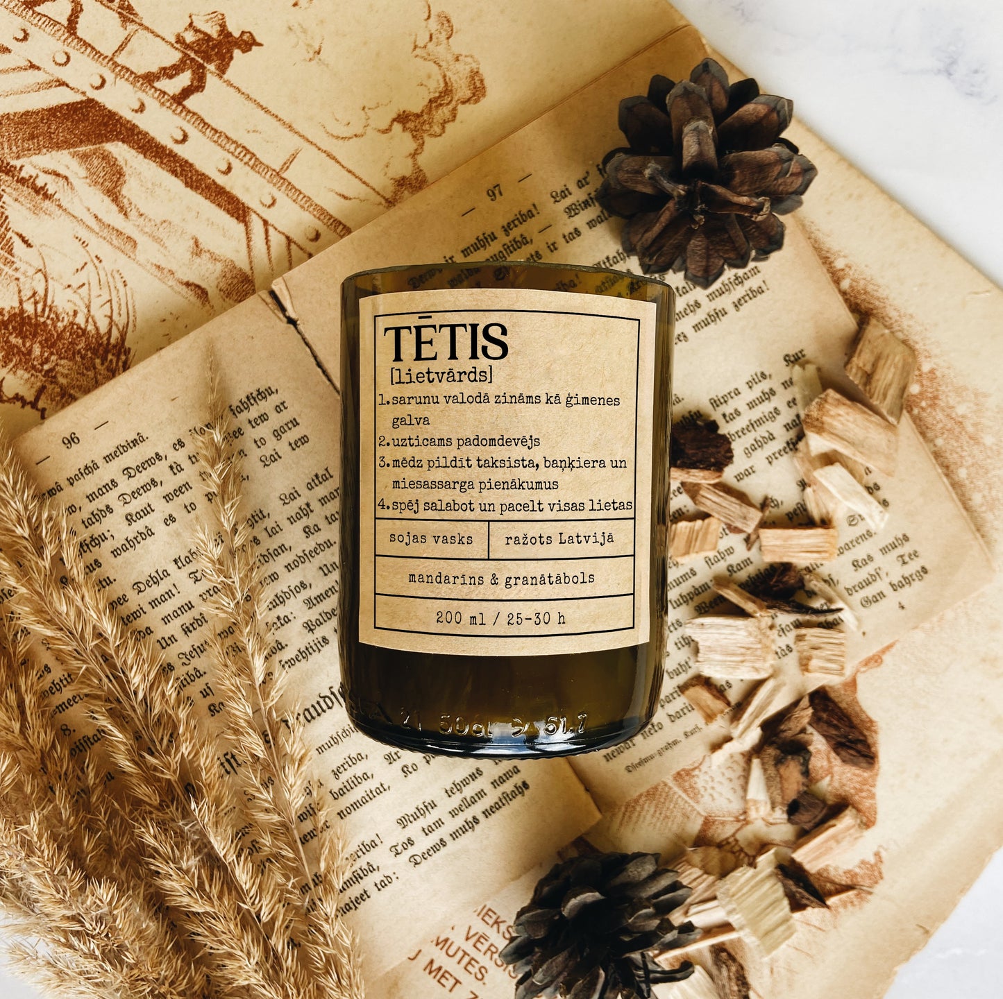 "Tētis" sojas vaska svece