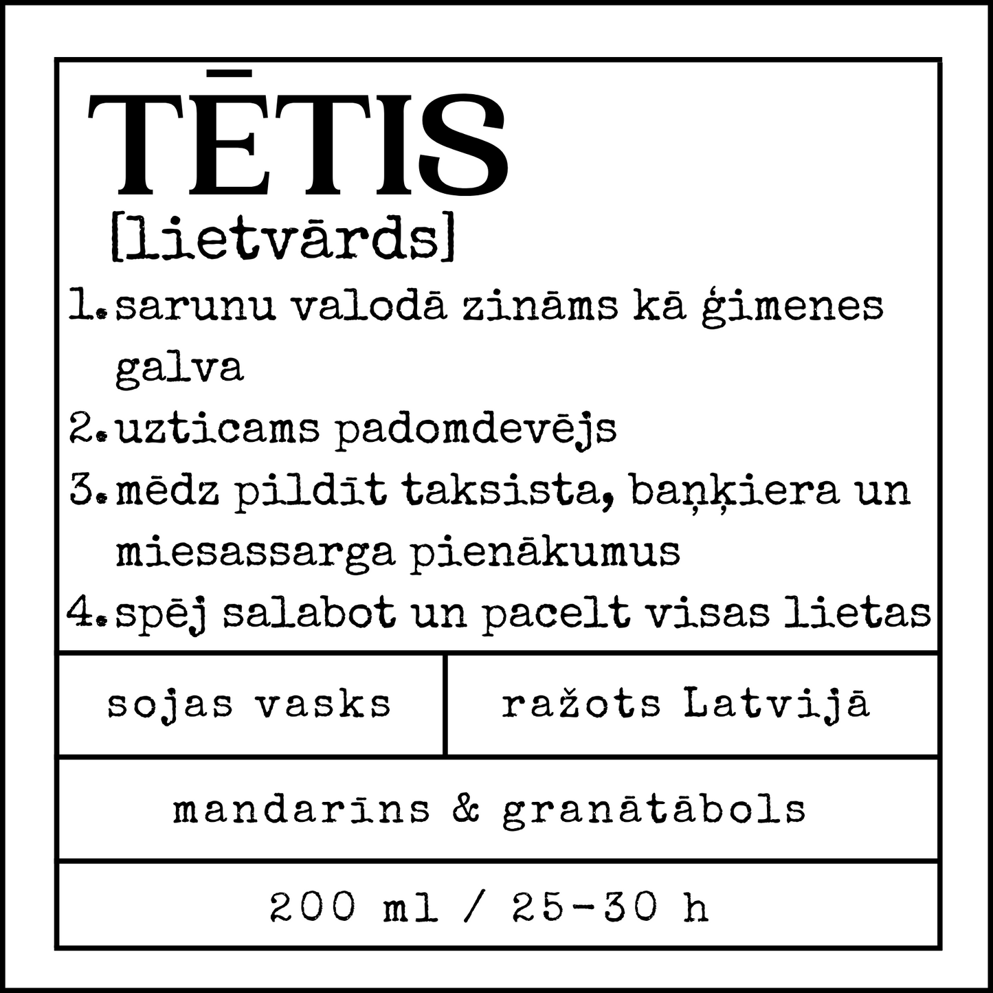 "Tētis" sojas vaska svece