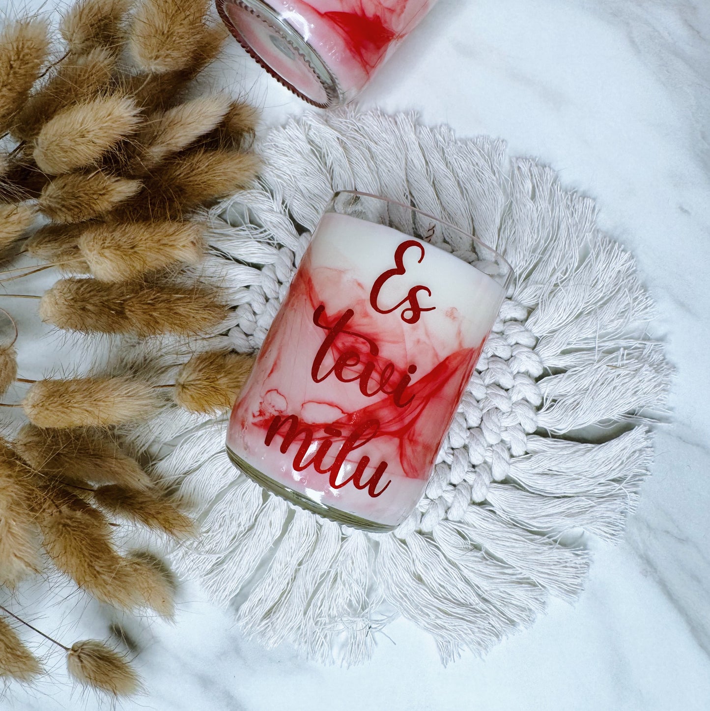 “I love you” soy wax candle