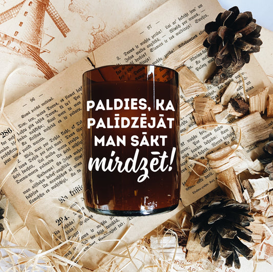 "Paldies, ka palīdzējāt man sākt mirdzēt 2" sojas vaska svece