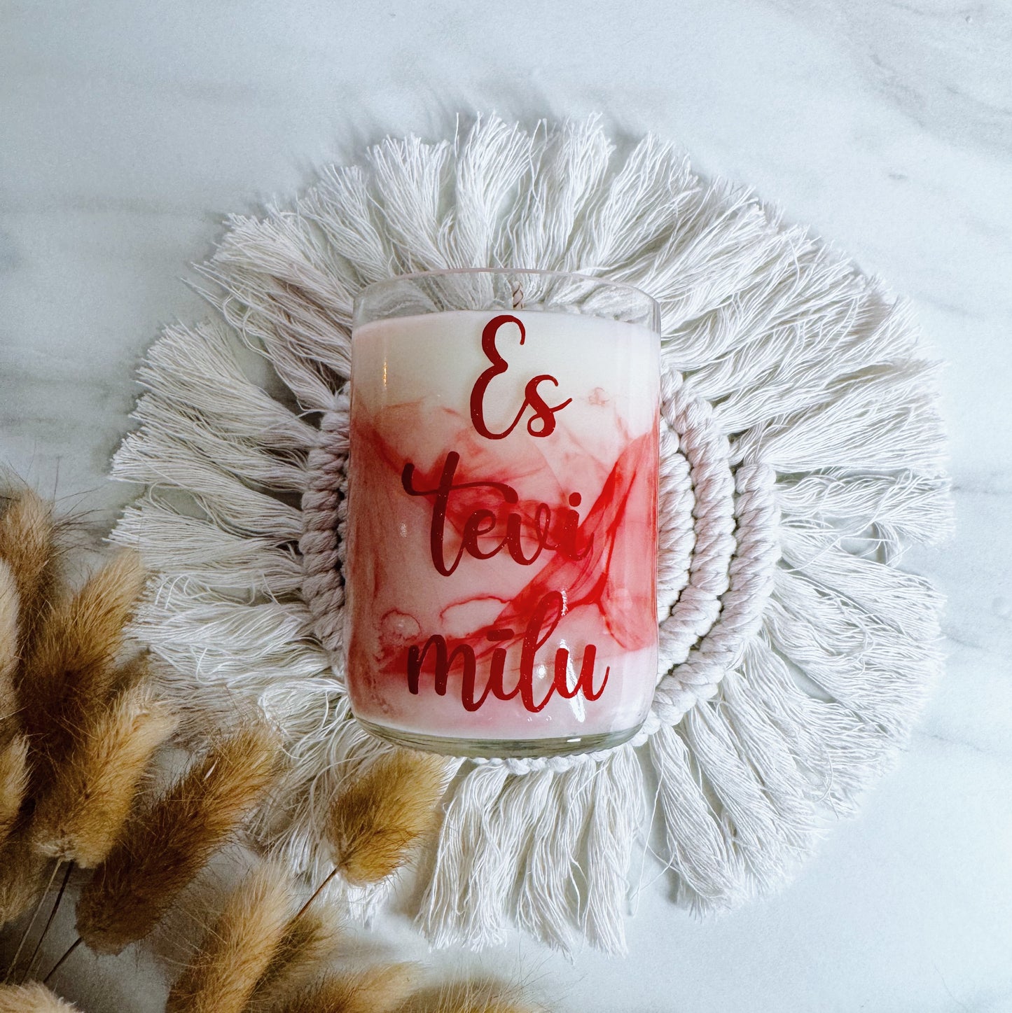 “I love you” soy wax candle