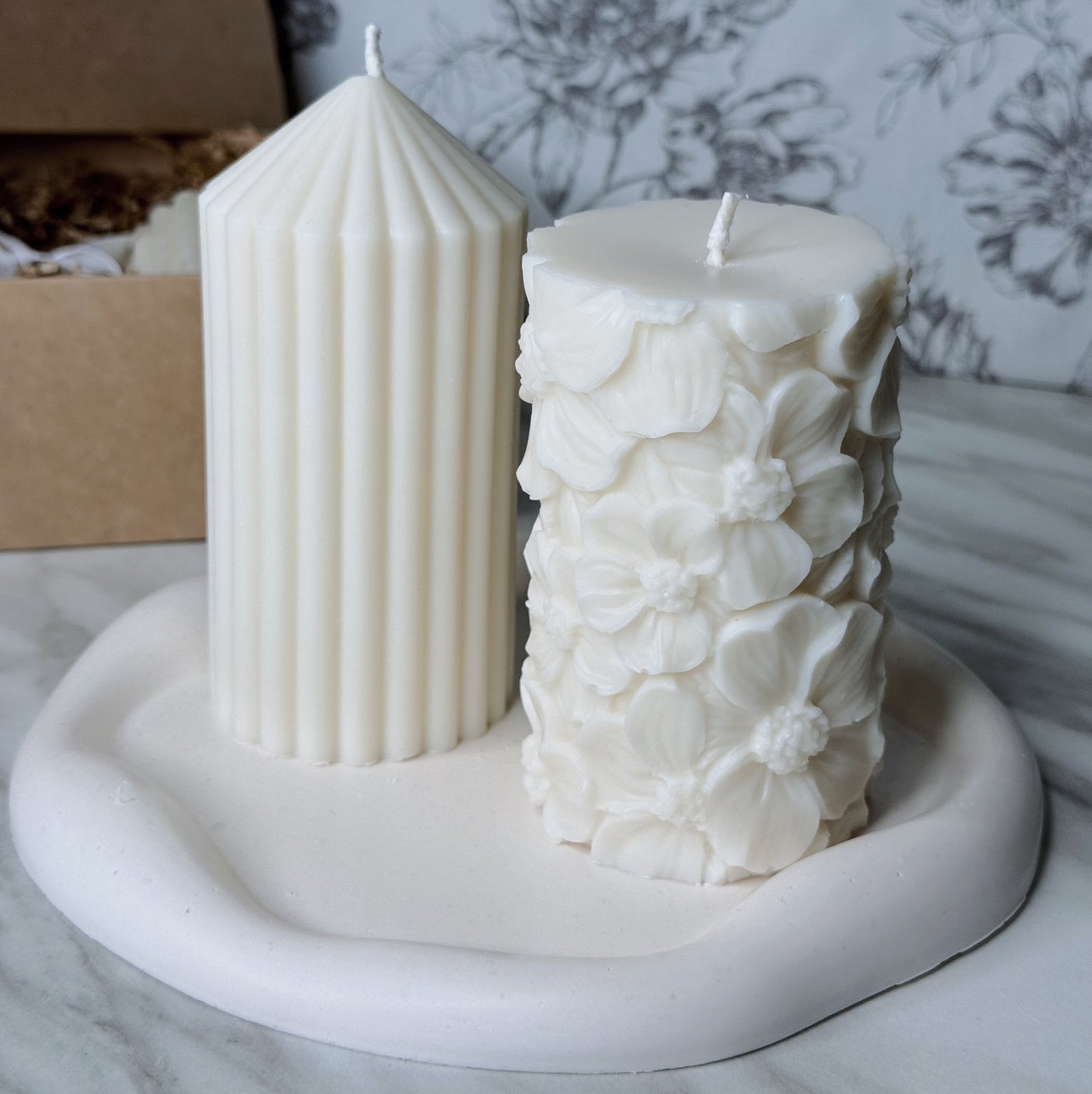 Flower pillar candle