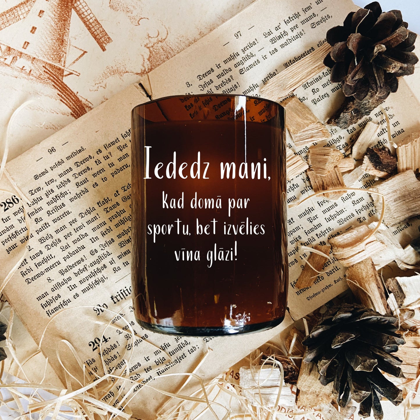 "When you think of sports..." soy wax candle