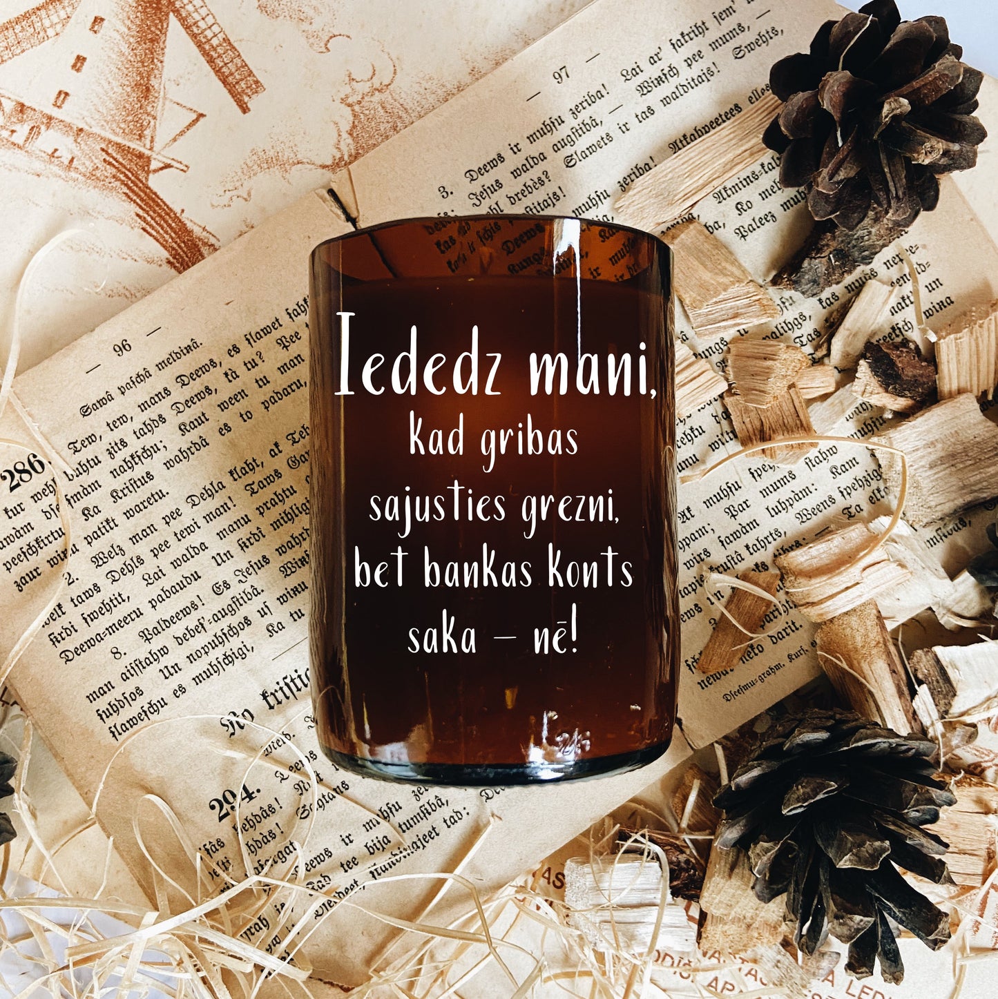 "Kad gribas sajusties grezni.." sojas vaska svece