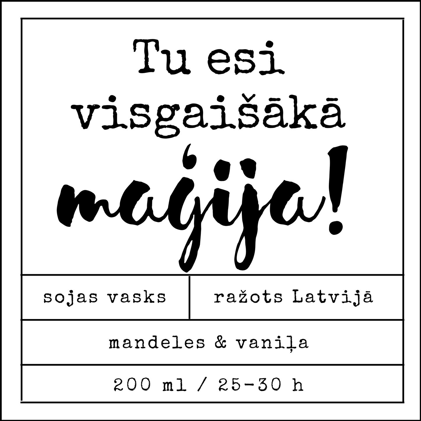 "You are the brightest magic" soy wax candle