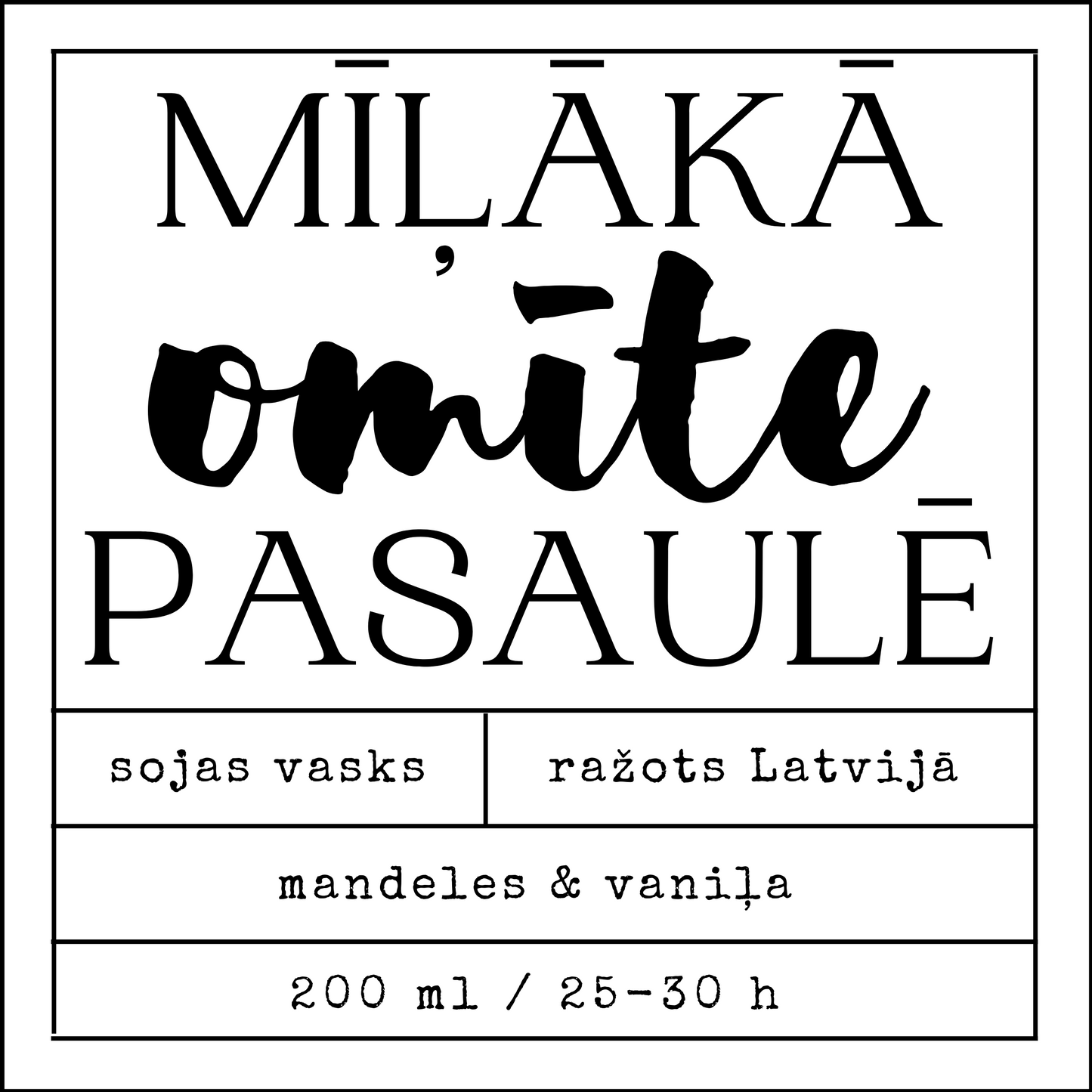 "Mīļākā omīte pasaulē" sojas vaska svece