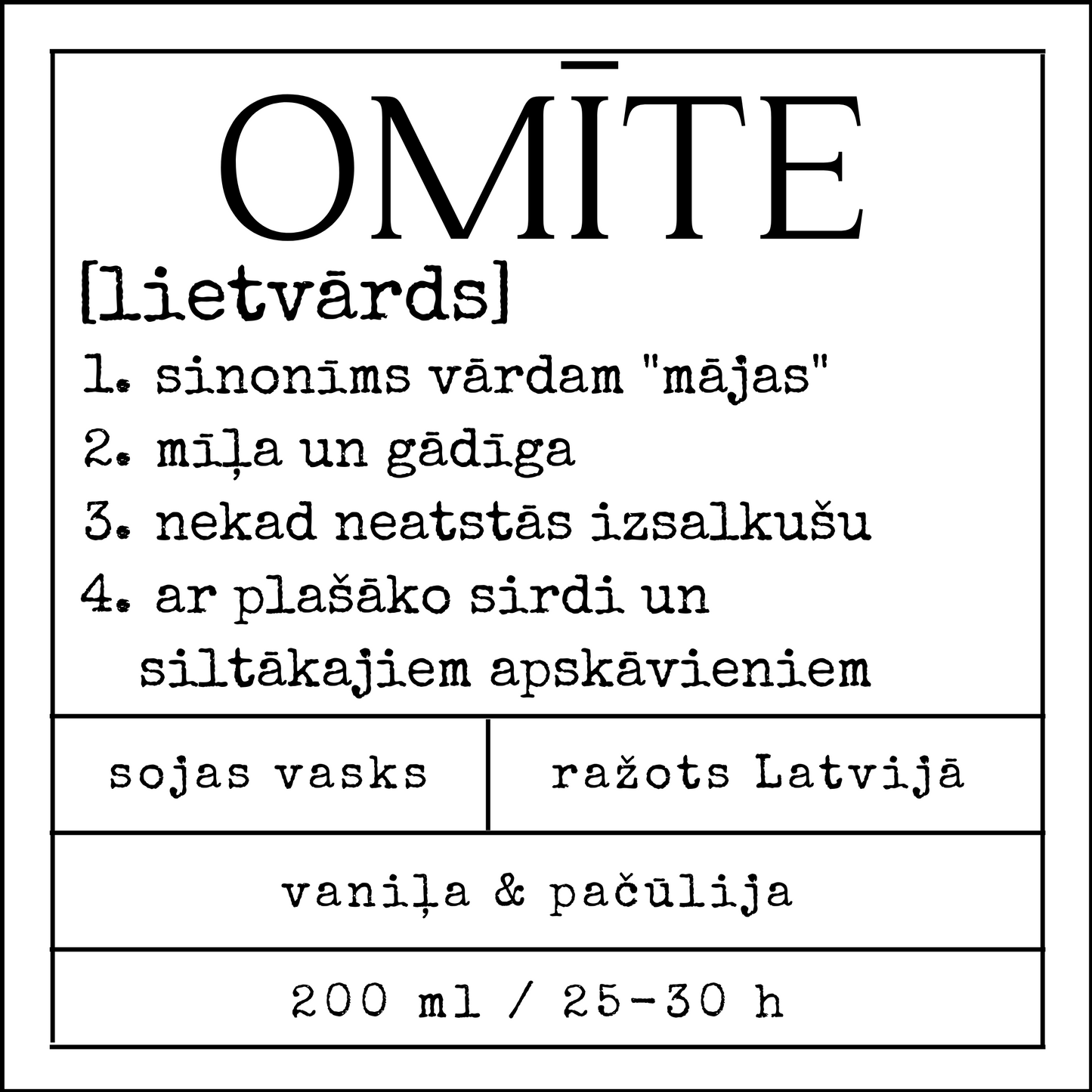 "OMĪTE" soy wax candle