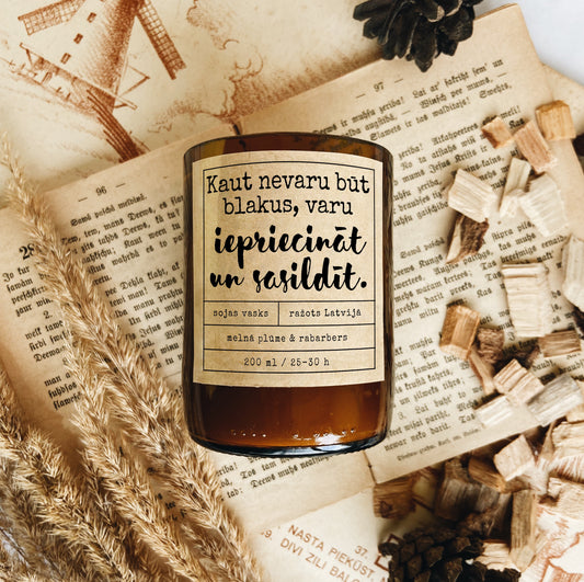 "I can please and warm you!" soy wax candle