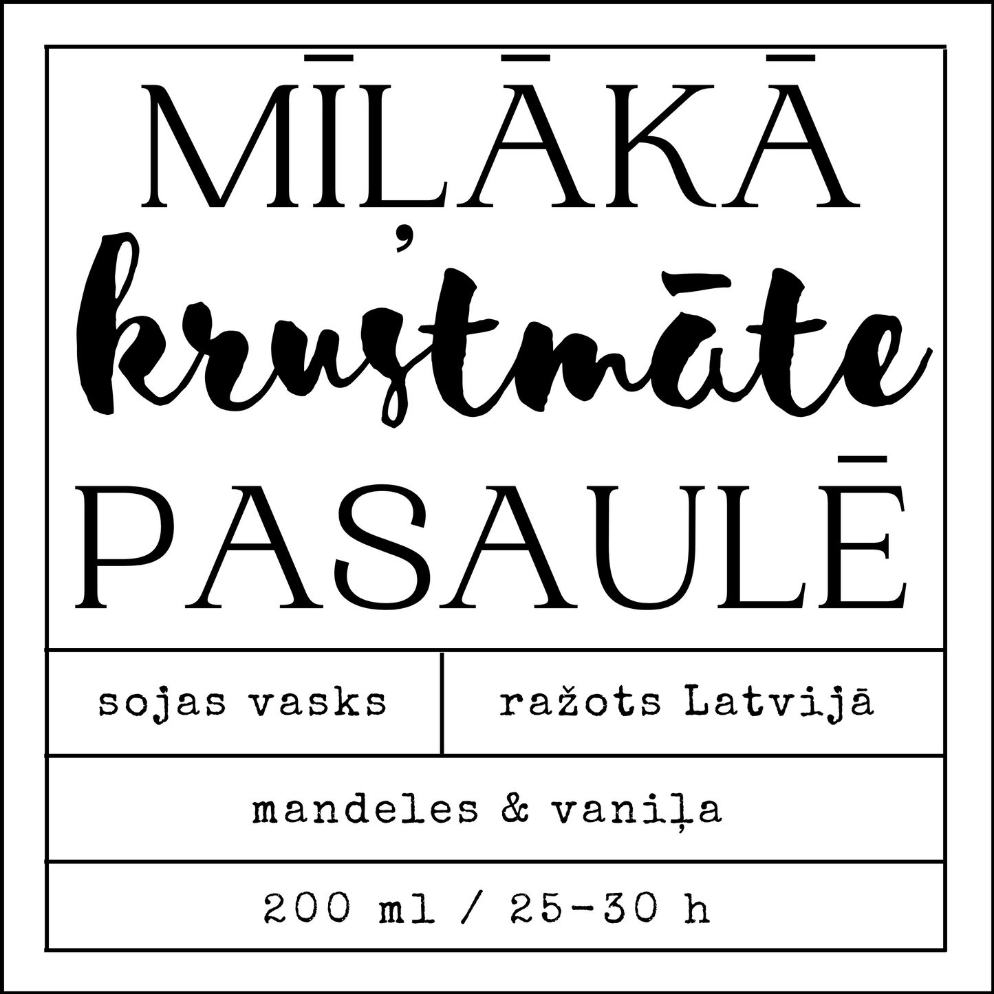 "Mīļākā krustmāte pasaulē" sojas vaska svece