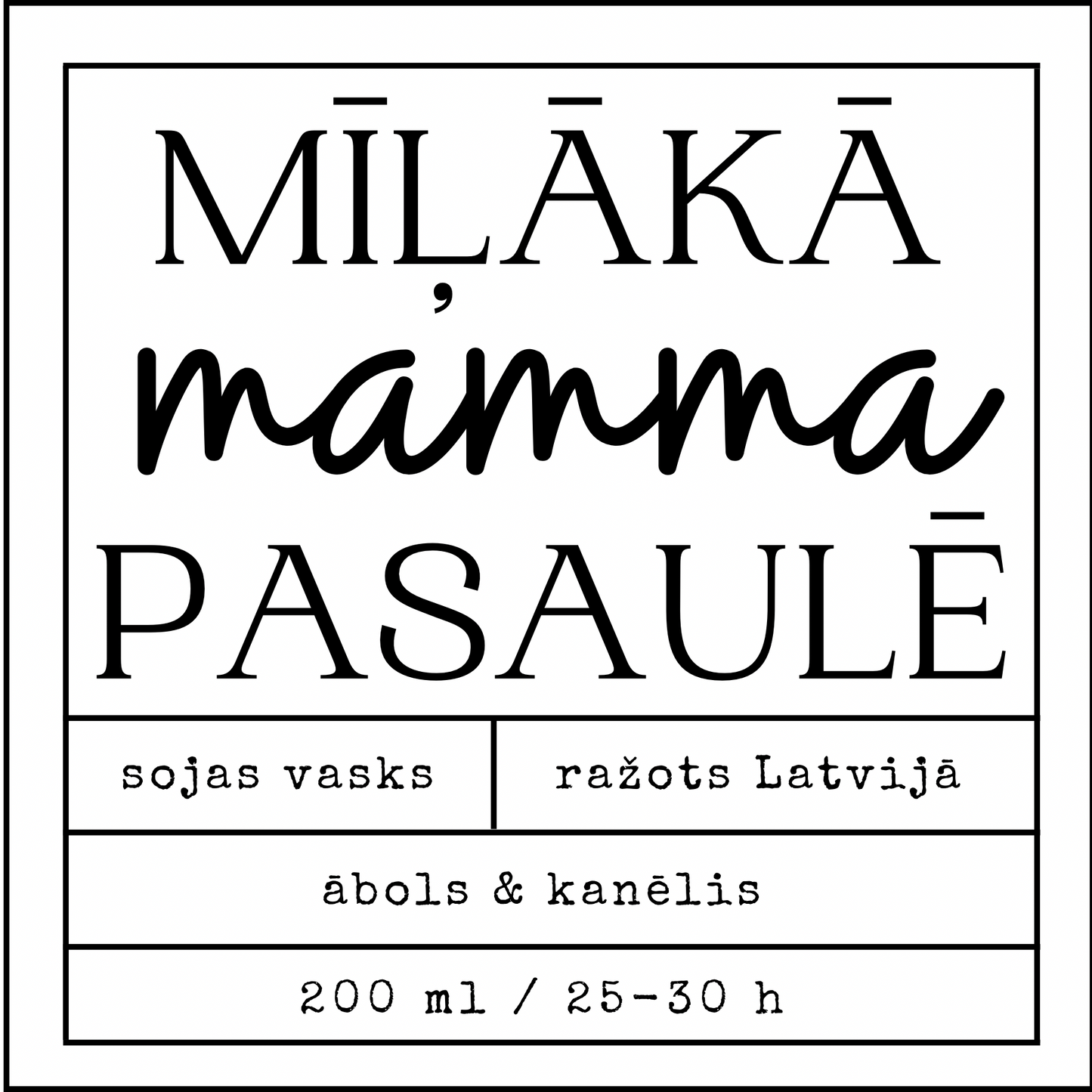 "Mīļākā mamma pasaulē" sojas vaska svece