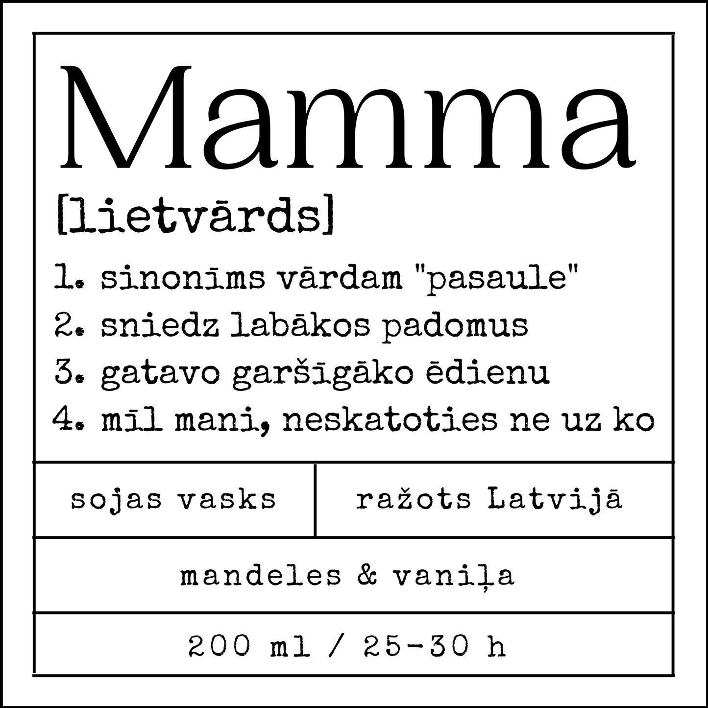 "Mamma" sojas vaska svece