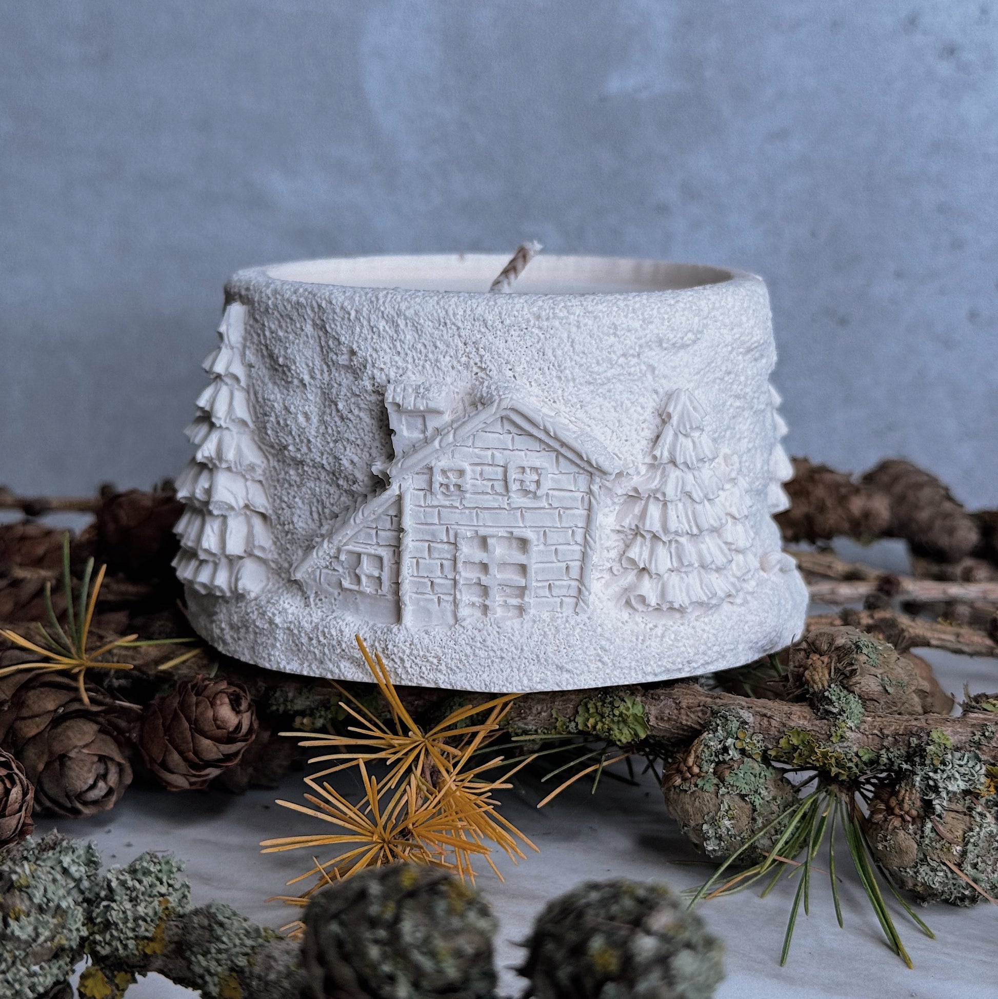 sojas vaska svece baltie ziemassvetki