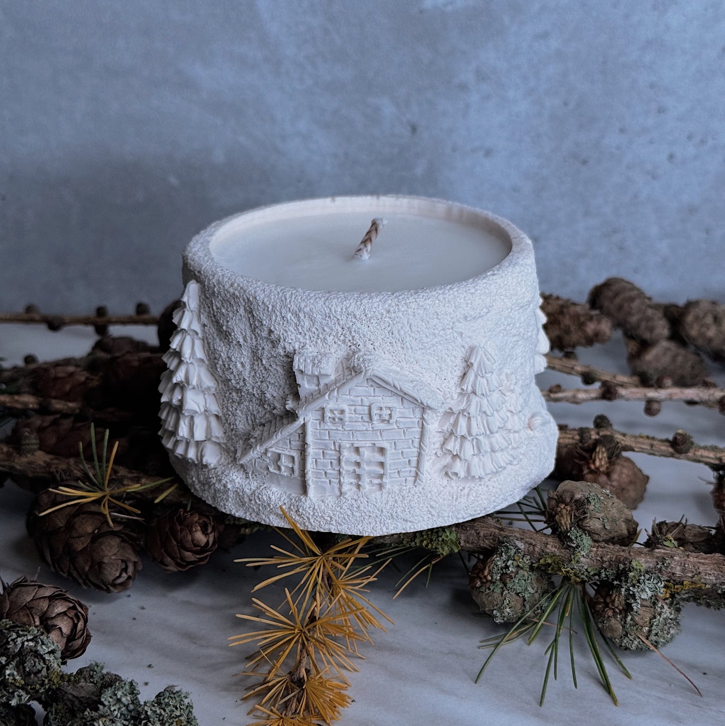 sojas vaska svece baltie ziemassvetki