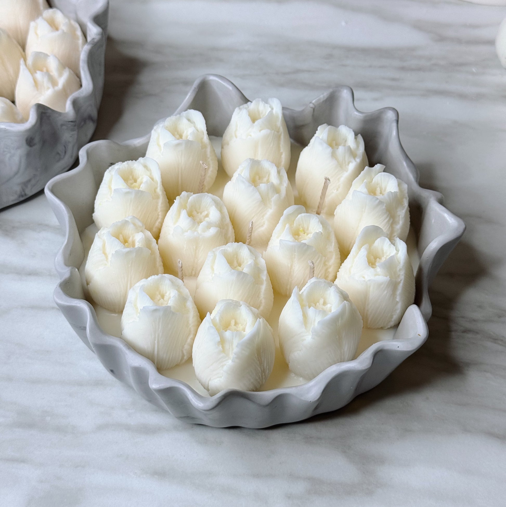 sojas vaska svece tulpes