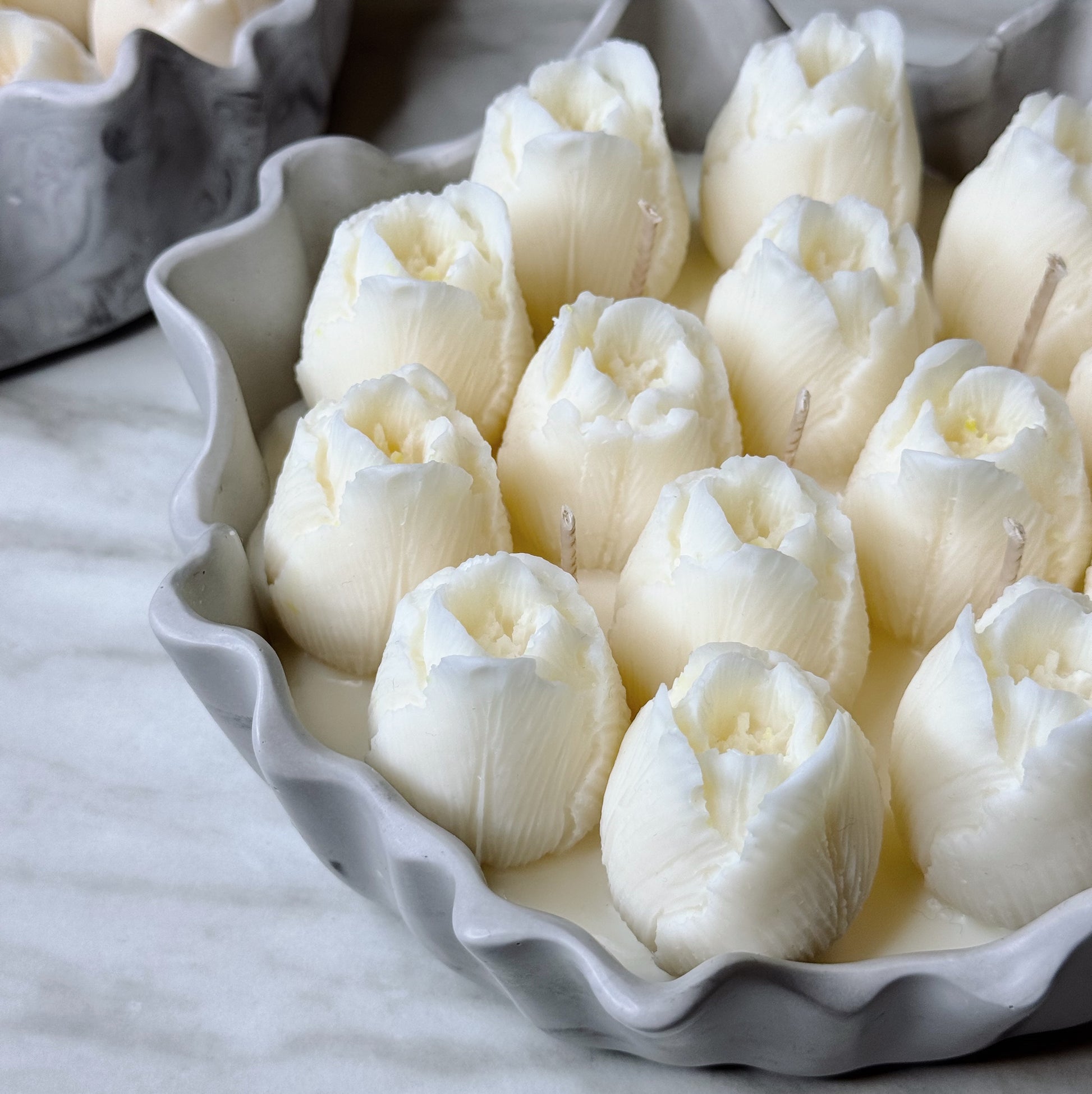 sojas vaska svece tulpes