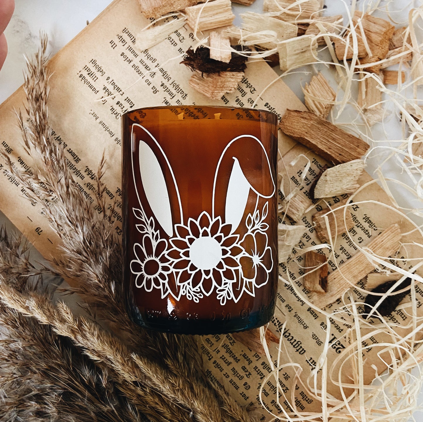 zakis ziedos sojas vaska svece