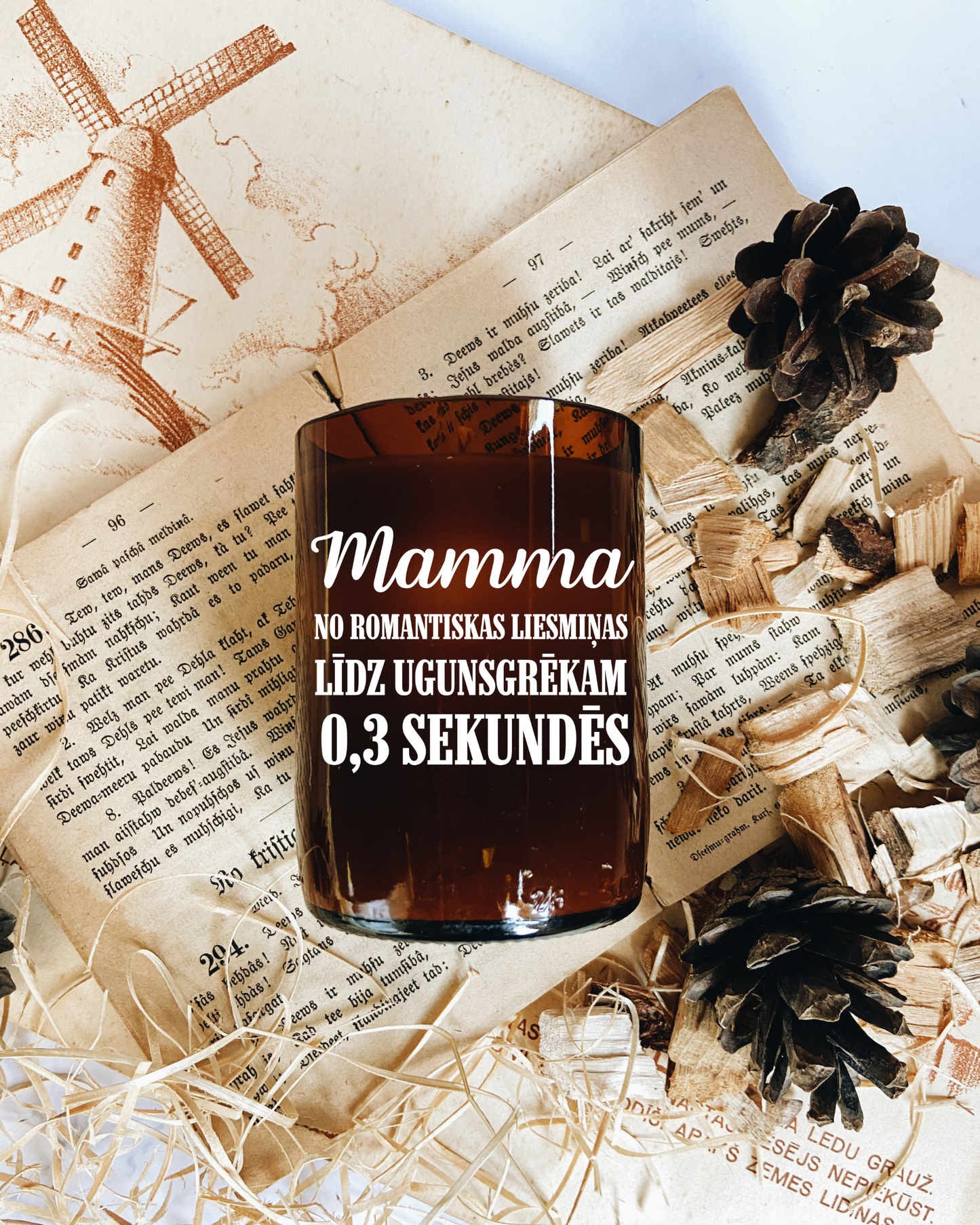 "No romantiskas liesmiņas.." sojas vaska svece