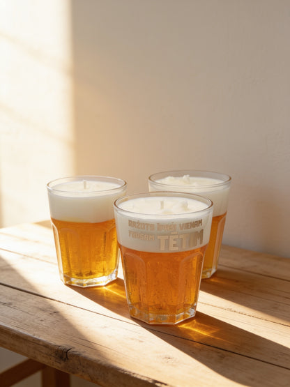 Sojas + gēla vaska svece “Tēta alus glāze”