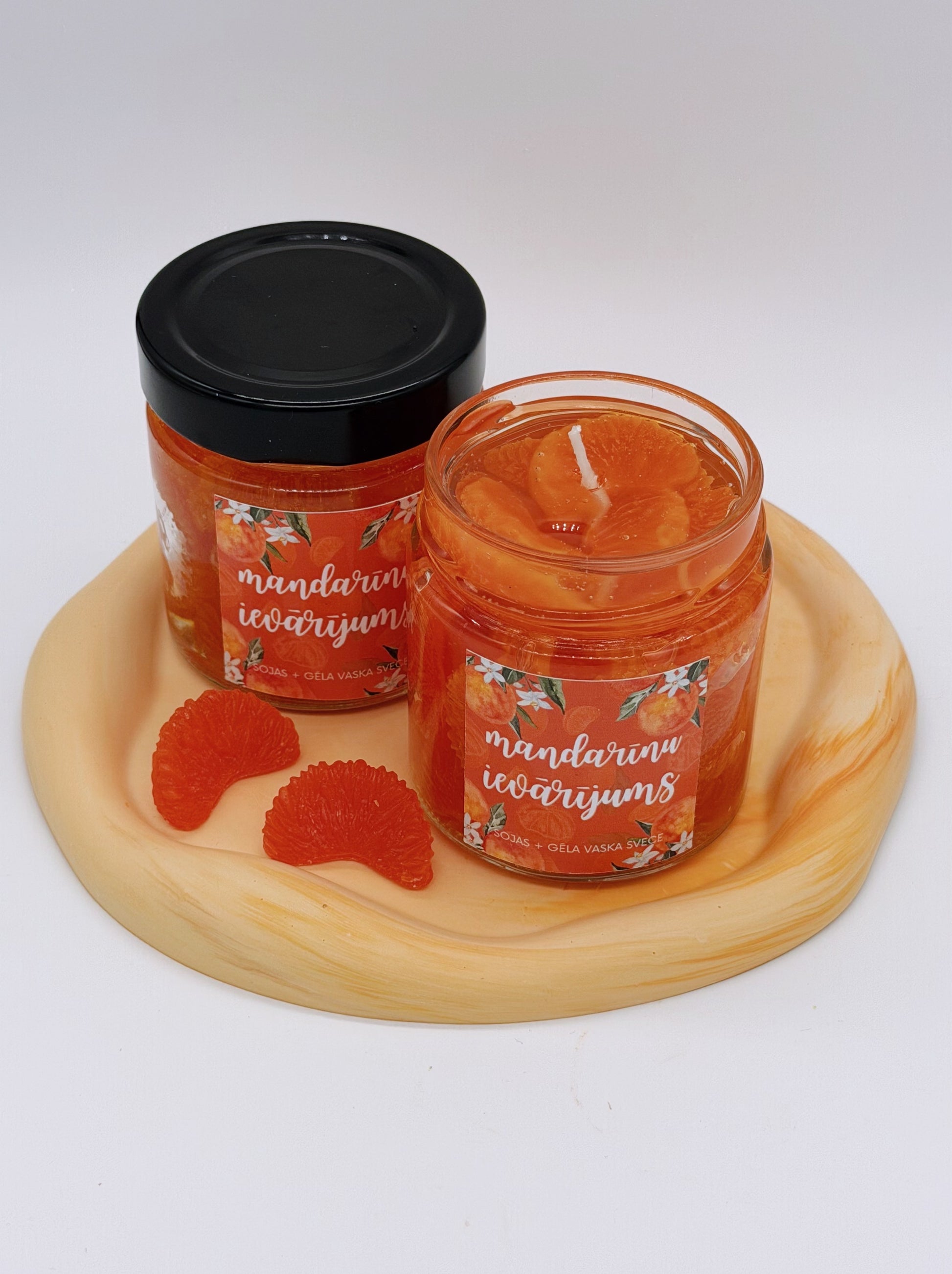 Gela vaska svece mandarinu ievarijums