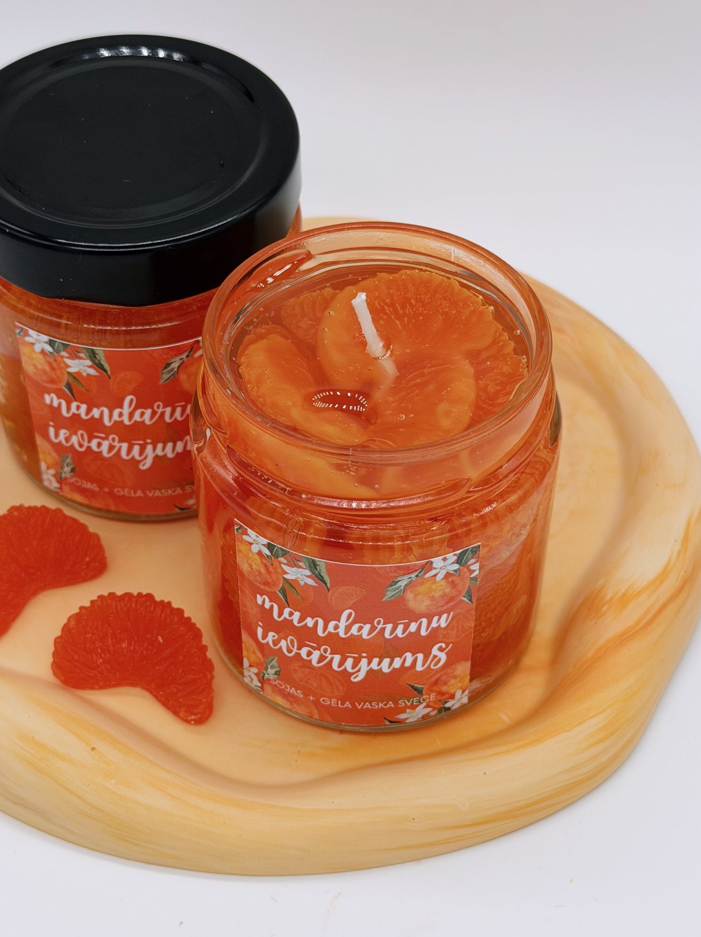 Gela vaska svece mandarinu ievarijums