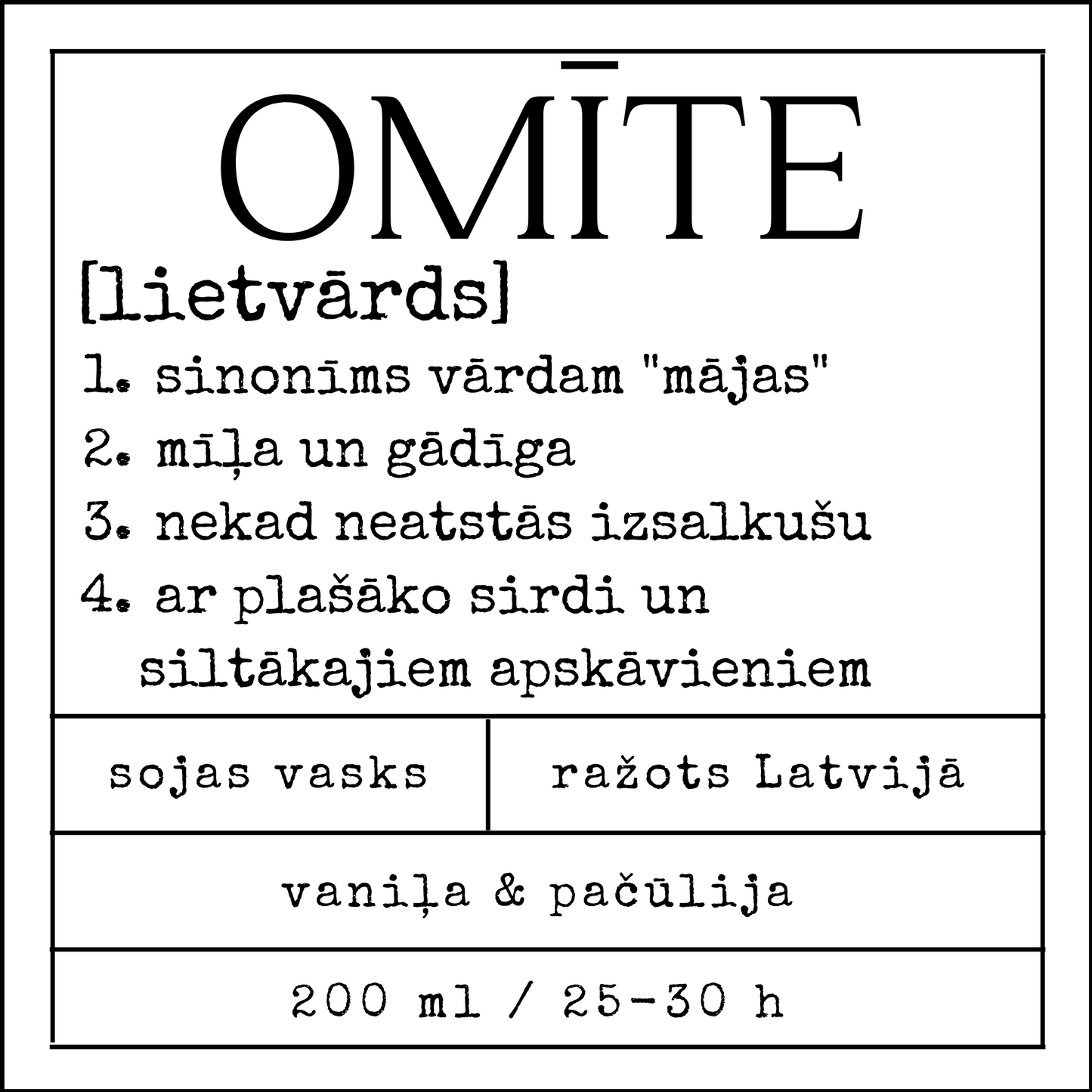 "OMĪTE" sojas vaska svece