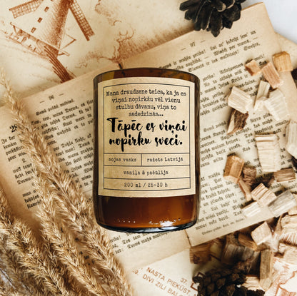 SOJAS VASKA SVECE PARSTRADATA STIKLA PUDELE