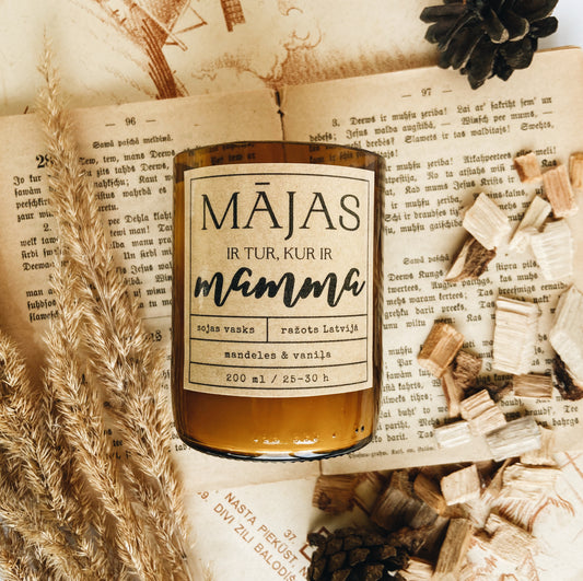 "Mājas ir tur..." sojas vaska svece